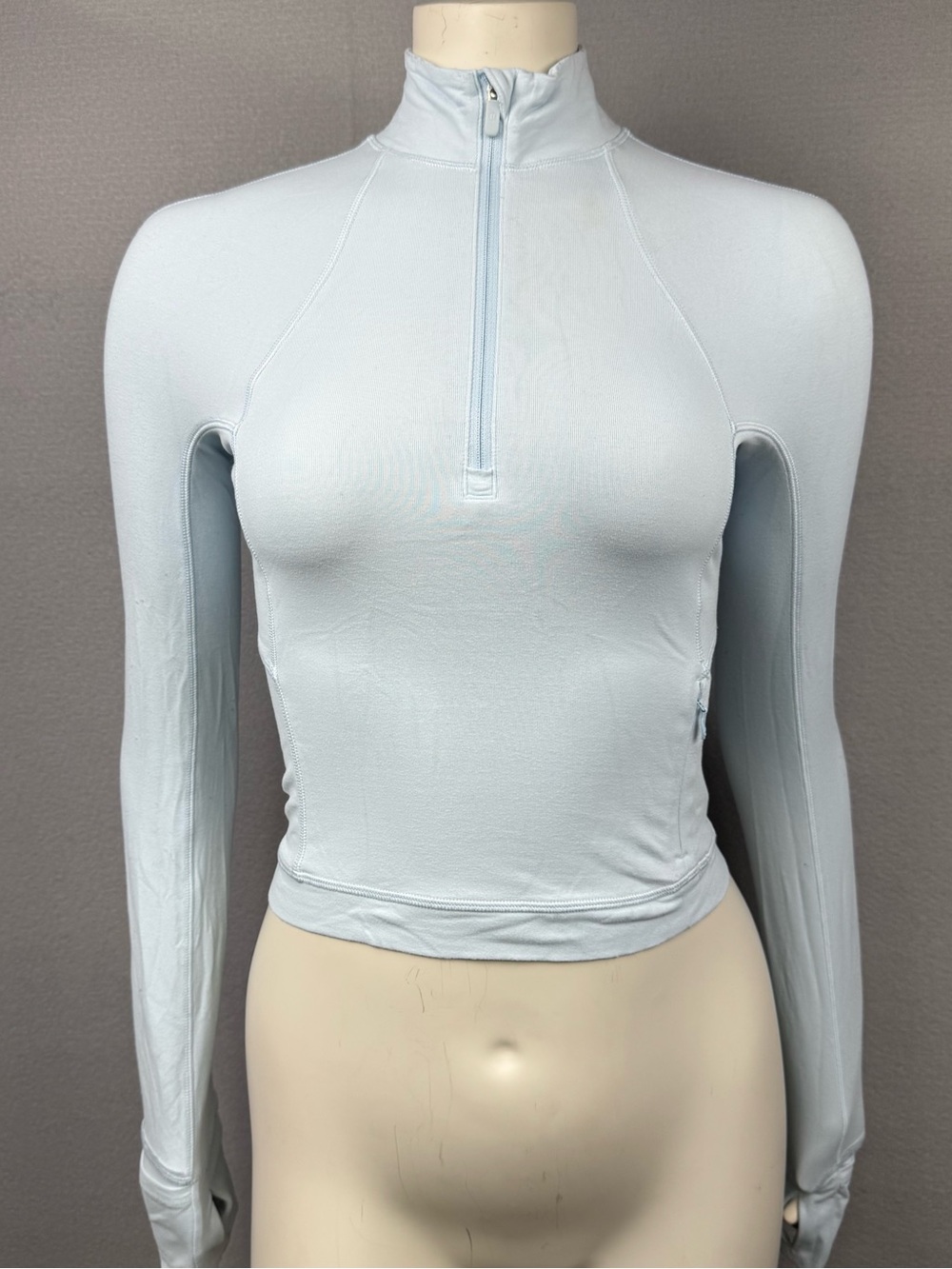 Lululemon It’s Rulu Cropped Half Zip - light blue